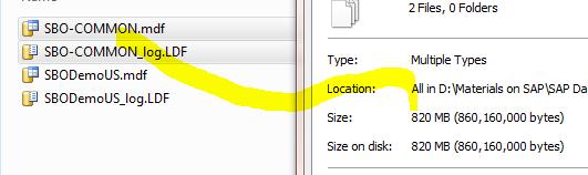 Presented below is the actual size of SBO Common file for version 8.80 and 8.