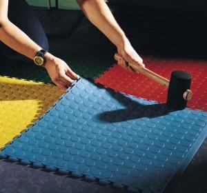 Sticky backing Place together like a puzzle DELPHI RUBBER FLOORING: It consists