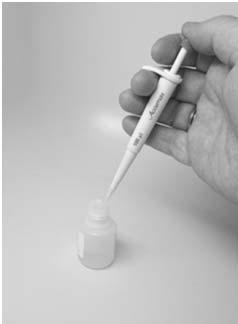 3.3 On Site Calibration: Sample with Cadmium Spike (Step 1 of 2) 1. Attach a new tip to the 100µL fixed volume pipette. 2. Withdraw 100µL of the Cadmium Standard Solution from the bottle using the pipette.