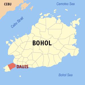 In particular, it is located on the eastern part of Panglao Island and is bounded by Bohol Strait on the north; south by the Municipality of Panglao and east by Tagbilaran City.