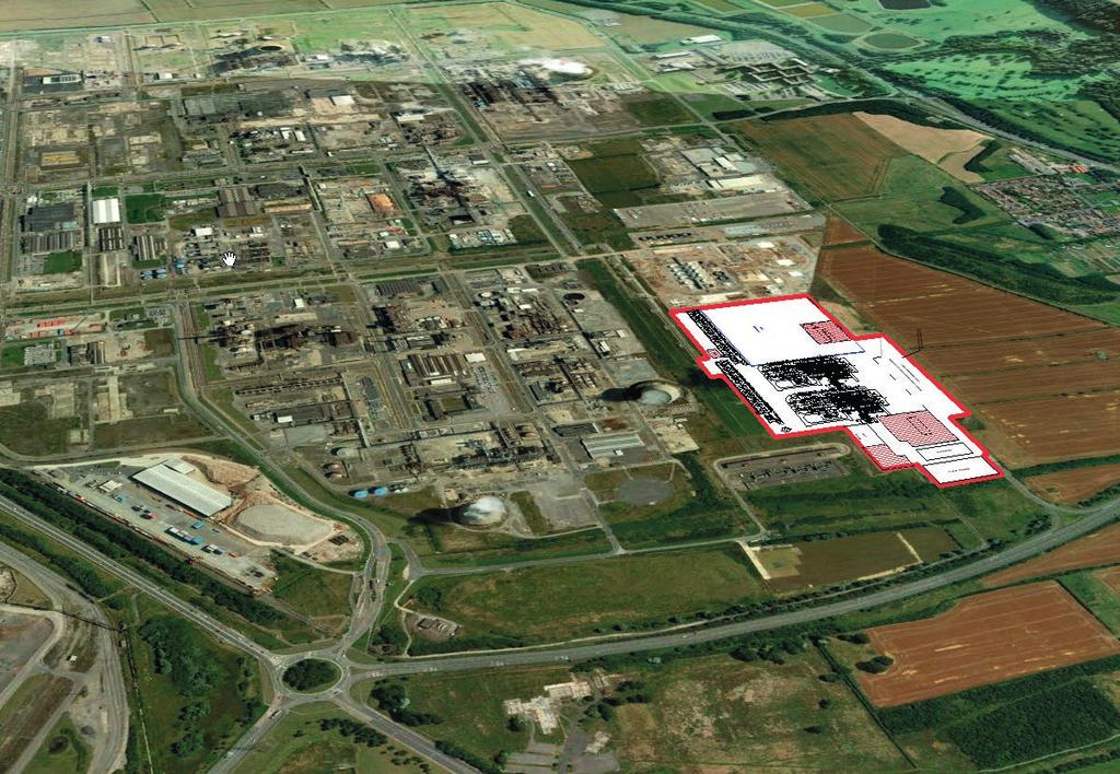 MAIN SITE The main site comprises 39 acre to the south west of the near 2,000 acre Wilton International site and is outlined in red below.