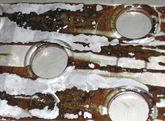 The total amount of corrosion is significant and would adversely affect coil performance.