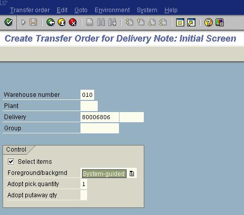 Write down the delivery number here (you will need it later). Paste a screenshot of the Create Outbound Delivery with Order Reference screen into the exercise template.