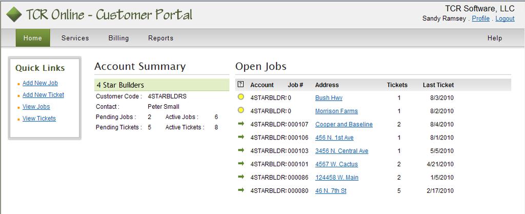 TCR Online - Customer Portal General Instructions The purpose of the TCR Online Customer Portal application is to allow you to log into your vendor s TCR Online database and check the status of jobs