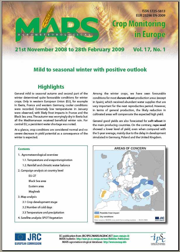 MARS : products The MARS bulletins offer in a near real time and operational context analyses and information at EU level and neighbouring countries like Ukraine, on crop growth monitoring and yield