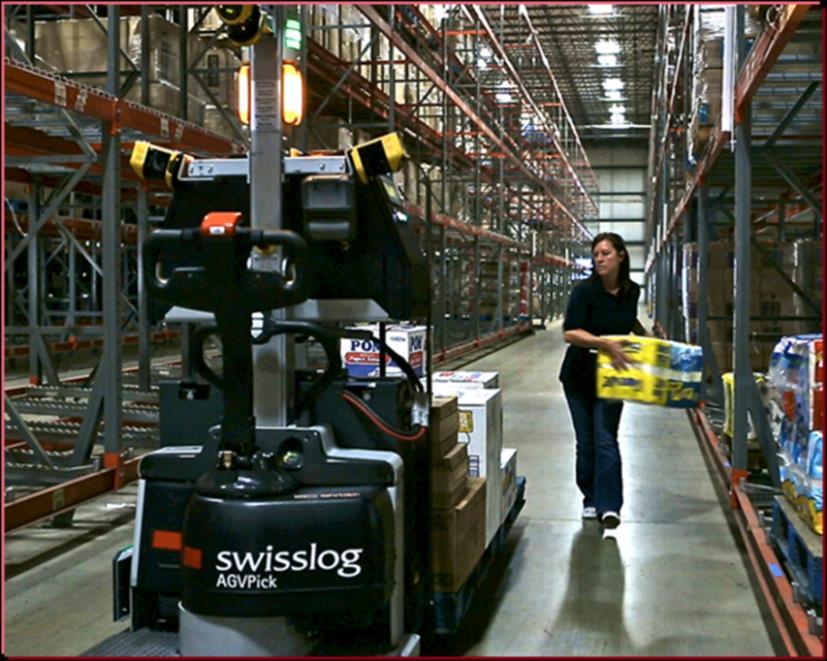 Picking Case Study Applying Proven Automation technology (AGVs) to a typical warehouse manual case order selection process Objective: Remove non-productive tasks from pick process