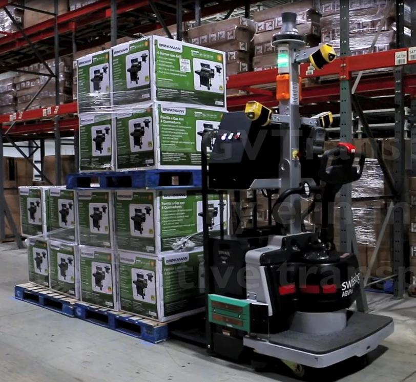 Transport Case Study AGV STORAGE AGV A standard laser guided pallet truck AGV to haul products from receiving to warehouse storage and from warehouse storage to shipping Solution: RECV Objective: