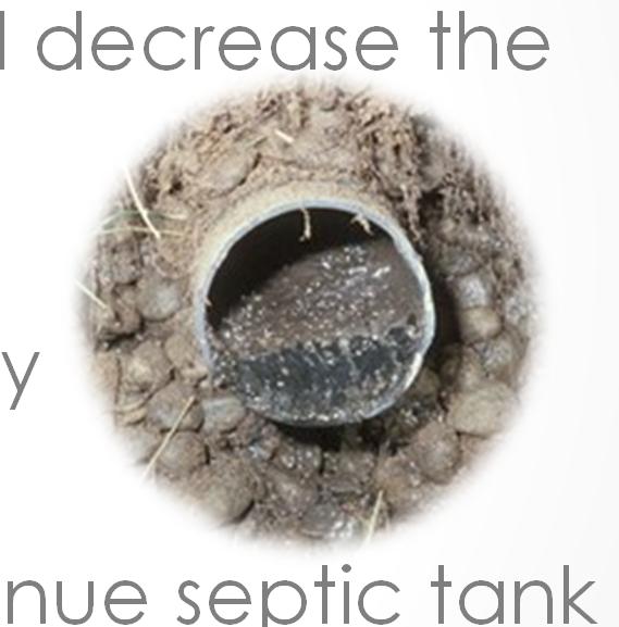 Septic Systems are not Garbage Cans Cont d Bulky or hard-to-break down products can clog pipes, quickly fill septic tanks and decrease the