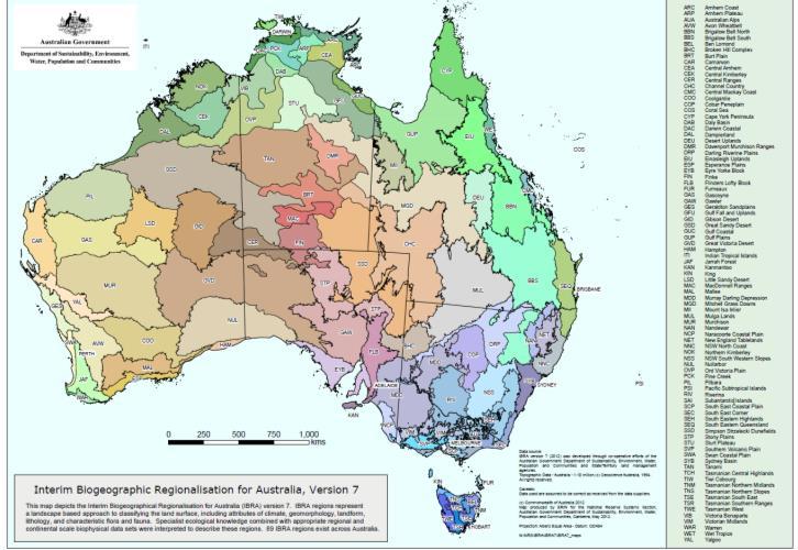 Figure 16: Beef regions defined by AusVet (2006) using FAO classification of agricultural land (left) and IBRA bioregions (right).