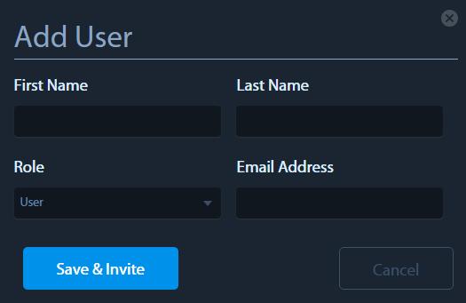 1 Add new User A new user can be added to an account by clicking the yellow bottom corner.
