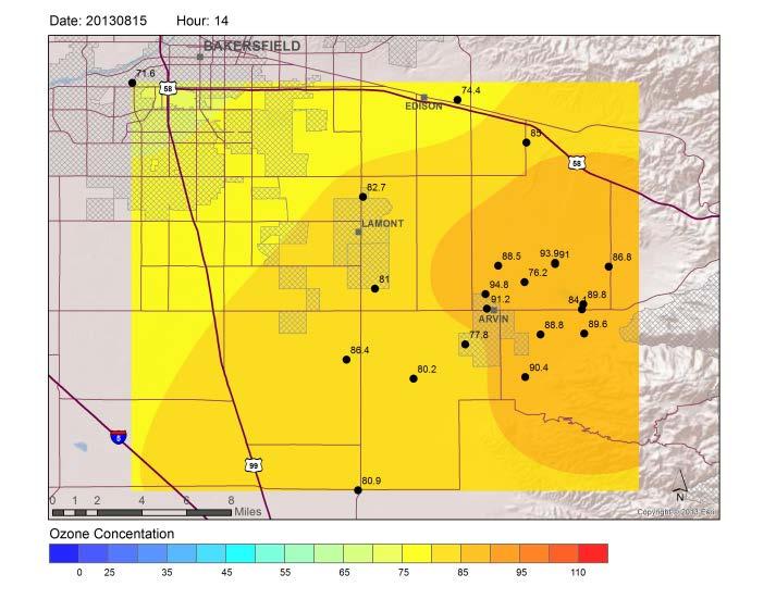 Ozone Concentrations In and Around Arvin, CA Data Analysis Methods (a) (b) (c) Figure 4-2.