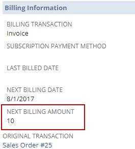 Invoicing 163 To calculate the next billing amount for subscriptions, read the following topics: Calculate Next Billing Amount on Subscription Records Calculate Next Billing Amount Using a Map/Reduce