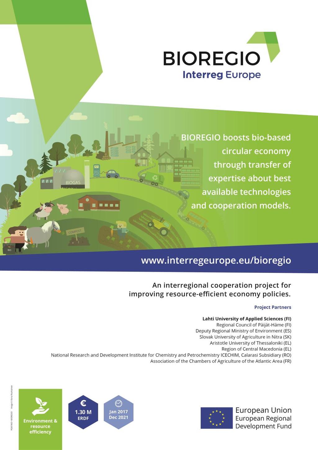 An interregional cooperation project to share expertise about circular economy models and best available technologies of biological streams between other european regions.