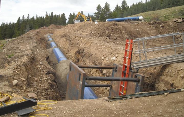 The feed water pipeline to the PDWTP is 36-inch diameter and approximately three miles long, and is designed for up to 14,000 gpm from the PDWTP Barge.