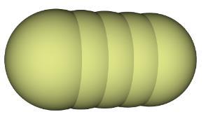 Capsule Composite (5 spheres) Cylinder Simulation