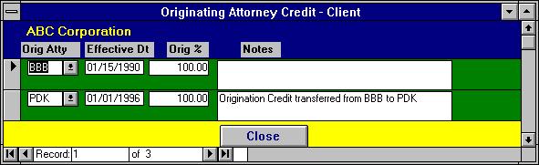 Data File Maintenance- Client Attorney Credit Originating Attorney Credit L.A.W.S.