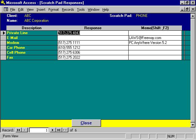 Scratch Pad Processing L.A.W.S. Documentation Manual Data File Maintenance- Client Scratch Pad Processing Scratch Pad Processing allows user defined, miscellaneous data, to be accumulated by client or matter.