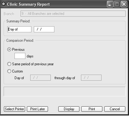 CLINIC SUMMARY REPORT PRODUCTIVITY REPORTS This report provides an overview of key productivity statistics for a given period on a single report.