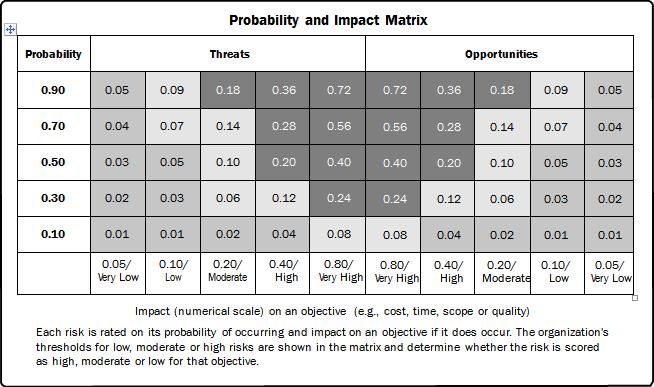 Project Risk Management Figure 21-1 Probability and Impact Matrix Risk data quality assessment: Risk data quality assessment is a technique to make sure that the information you are using in your