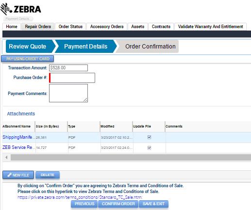 Approving a Repair Quote (Continued) The Payment Details sub-tab is displayed. 2.
