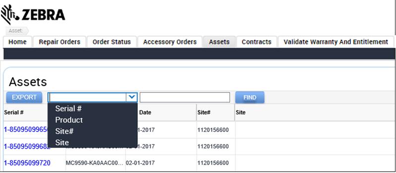 Searching for an Asset The Assets tab allows you to search for all the assets linked to the user s account in the system. To search for an asset, perform the following steps: 1.