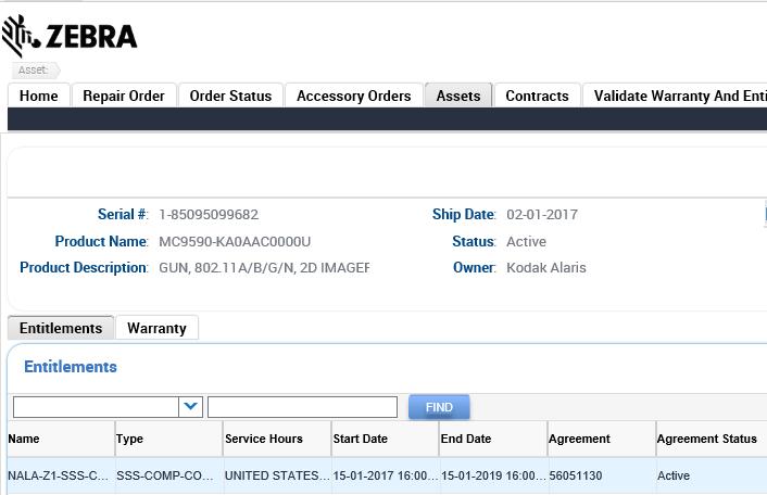 Searching for Entitlement Information: Assets Tab (Continued) 4.