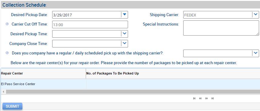 Requesting for Pickup or Collection (Continued) The Portal navigates back to the Collection Schedule sub-tab. 4.