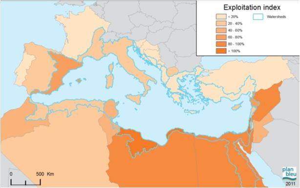 Background Factors affecting water stress in Med countries: 1.Increasing coastal urbanization. 2.