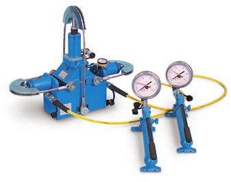 Complete with two horizontal rams for shear in two directions, vertical loading ram, two bourdon tube load gauges dia.
