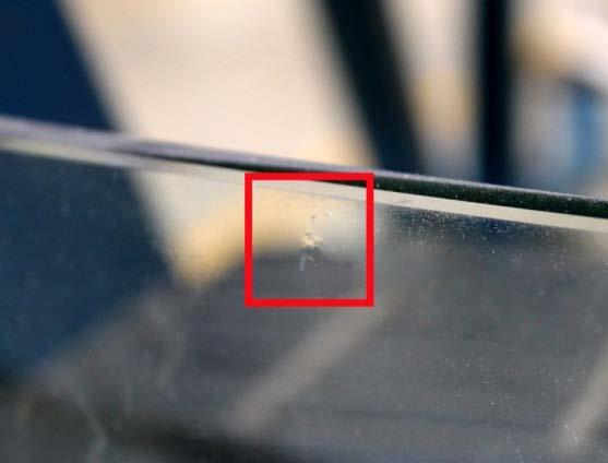 Photo 2 h) Spontaneous Breakage Tempered glass may suffer spontaneous breakage due to nickel sulfide inclusions.