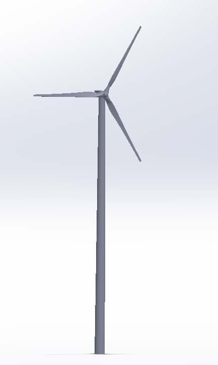 Figure 7. Solid works model and the actual turbine. 4. Conventional and Shrouded Wind Turbine 4.1.
