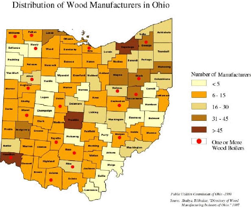 Distribution of Wood Manufacturers and