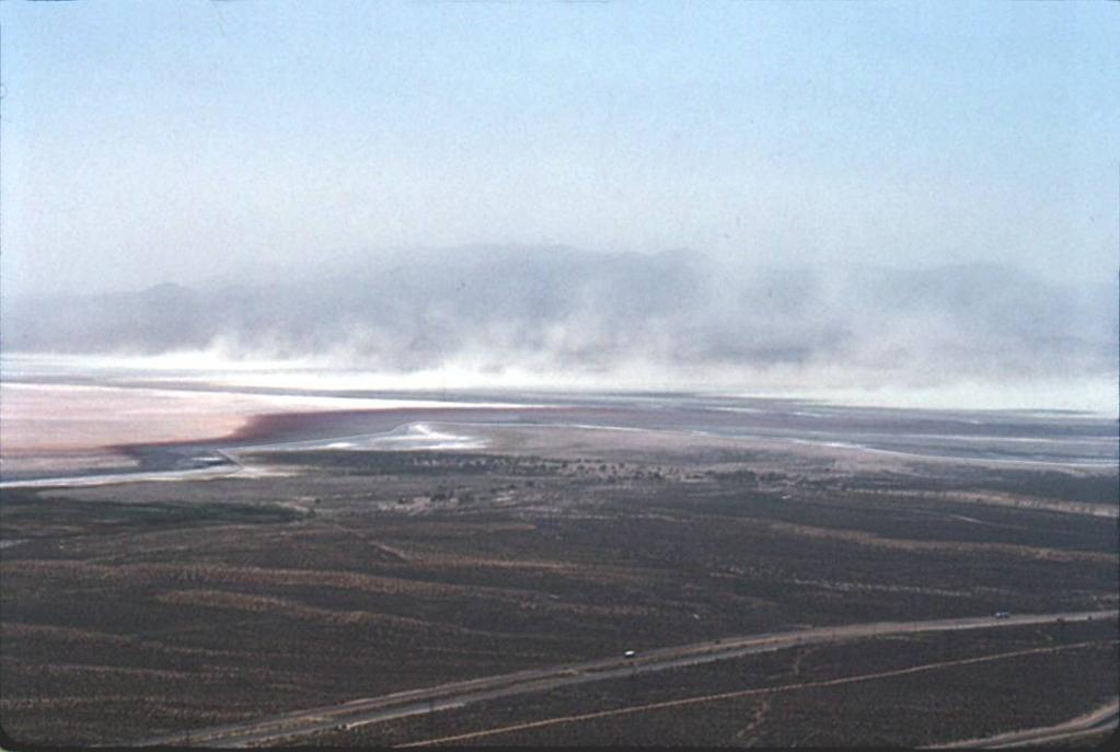 Owens Lake Air Pollution Dust storms originating from the dried