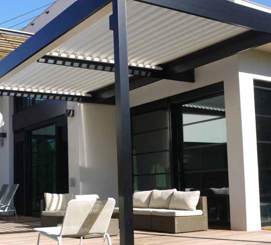 The BIOCLIMATIC pergola You are in perfect control of the sun The ARLEQUIN pergola Juggle with shadows and colors With its colored sliding panels, the Arlequin reinvents the pergola and offers the