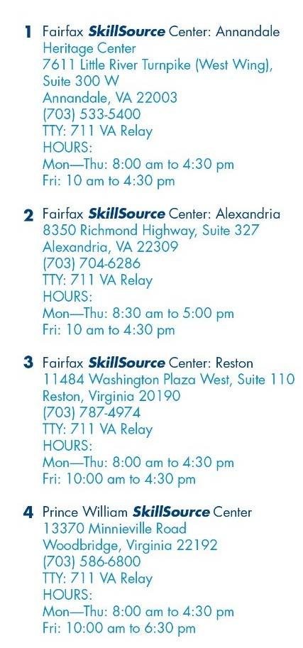 viii. If applicable, the locations of Virginia Workforce Network affiliated sites, partner sites or specialized centers 1.