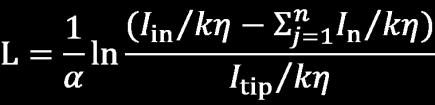 Supposing that the ratio of the light escaping from the excitation point and that of light propagating along the fiber is η, and the collection chance of total scattering by an objective is k, the