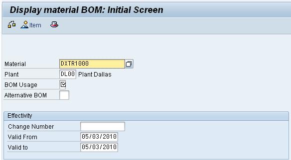 PP 2: Display Bill of Material Exercise Use the SAP Easy Access Menu to display a bill of material.