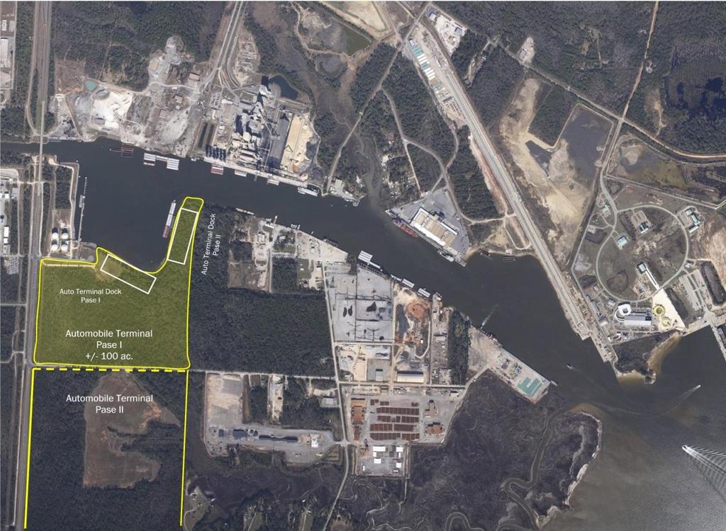 Future Ro/Ro Terminal Greenfield Project Located on Theodore Ship Channel Highway / Rail Served Proposed Site with Benchmark Elevation +20 Feet Phased Construction Phase