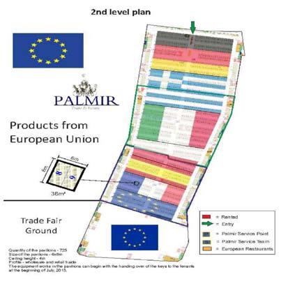 Europe in BITZA PARK The PALMIR GROUP provides your trading partners and customers with presentation and sales spaces on the second level of the