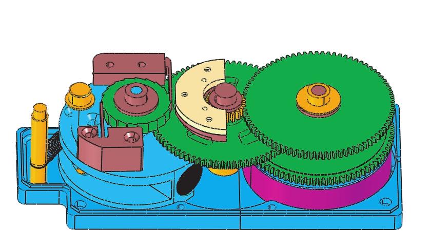 A D E C B JG04.310-17c Figure 3: Diagram of the Rotating Collector. For clarity the cover, and the collector plate that fits onto the large gear train (E), have been removed.