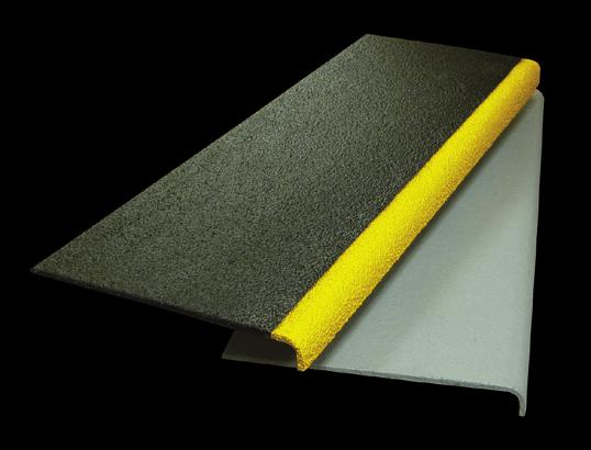 STAIR TREADS & COVERS DURAGRATE molded fiberglass stair treads are available in a 38.1mm thick 38.1mm x 152.4mm rectangular mesh pattern. The standard panel size is 0.57m x 3.05m.