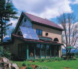 and fans or pumps that distribute that energy throughout the house. Solar panels mounted on the roof, as shown in the house in Figure 26-9, have unobstructed exposure to the Sun.