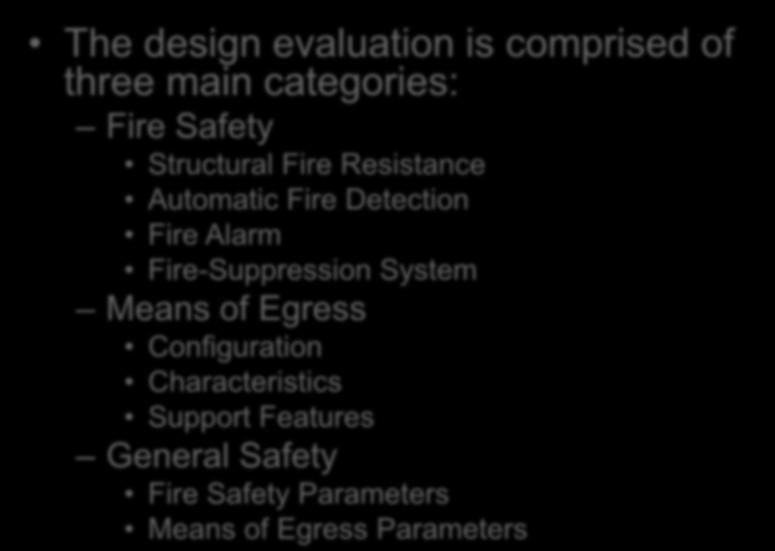 Performance Compliance Methods Chapter 13 The design evaluation is comprised of