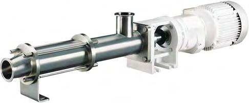 Capacities to 325 gpm Pressures to 225 psi 1, 2 and 4 stages Clamp-style, DIN and ACME thread connections available Heavy-duty, grease-lubricated bearings Integral gearmotors, variable speed drives