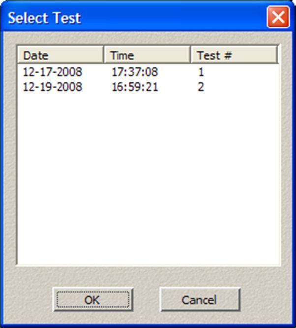 Select the test you want to verify from this list and click OK.