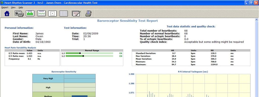 7.6.2. Bar Chart Report This view shows bar charts for each parameter calculated in this test.