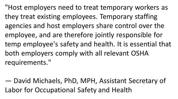 Cases in the News OSHA s Position OSHA cites 5 companies following December 2013 fatality of temporary worker at Amazon fulfillment center in Avenel, NJ On Dec.