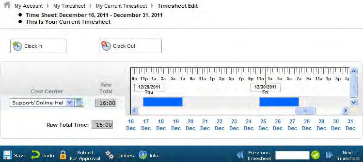 - Graph - users are able see their hours in a more visual format which facilitates review, edit, and approval of