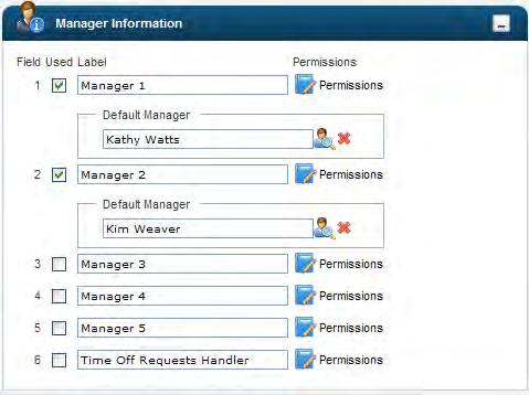 Manager Information 1. Manager Information allows you to determine the approval workflow within your company. There are up to 5 levels of approval available.