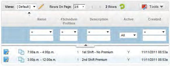 Schedule Profile The Schedule Profile applied to a user account determines the user s work schedule.